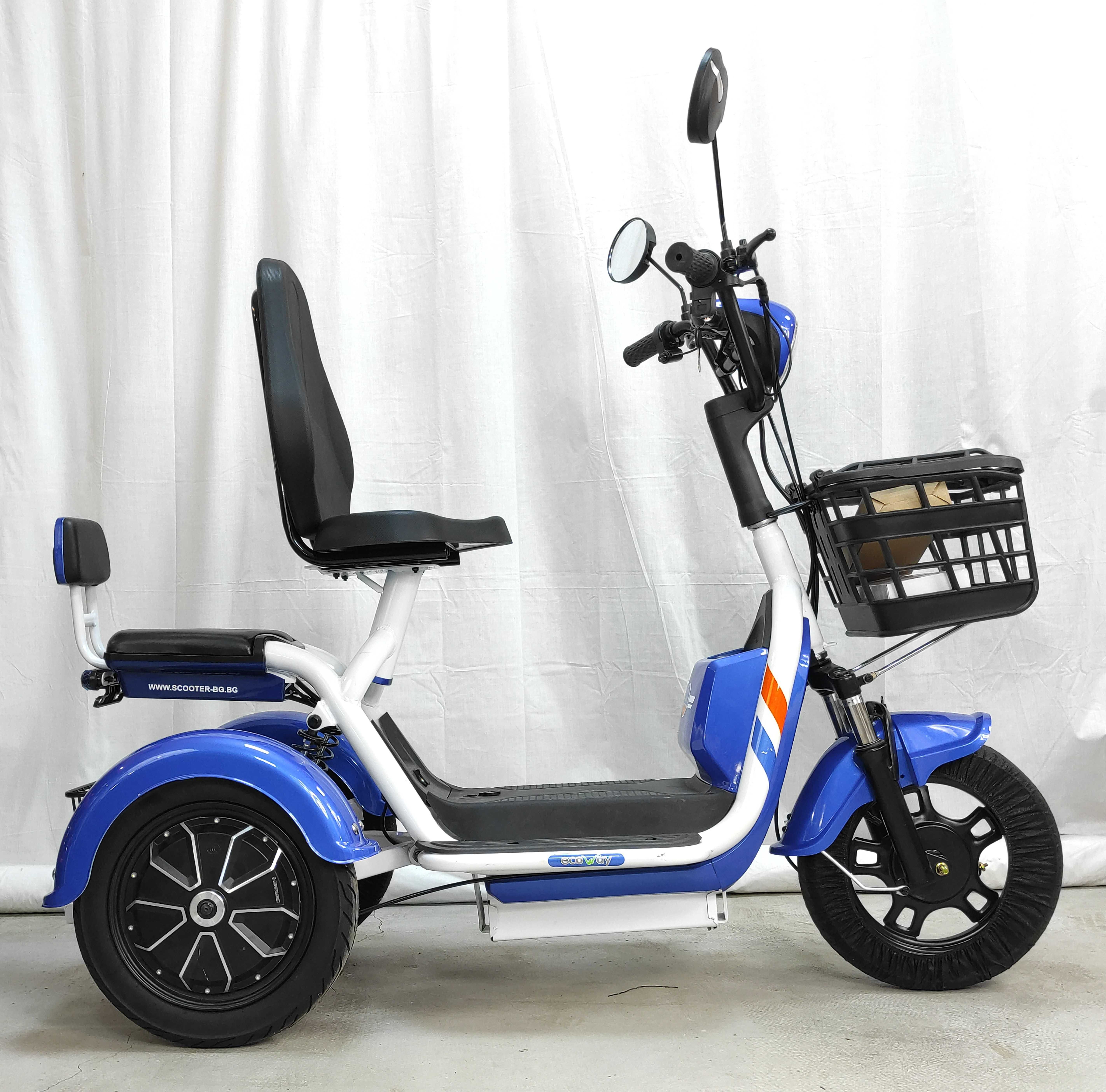Електрическа триколка EcoWay М31 48v с дигитален дисплей LED фар