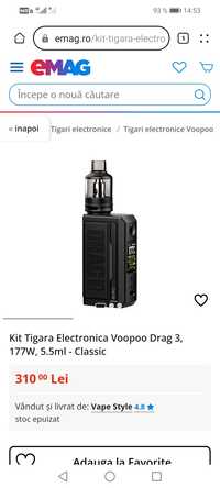 Kit Tigara Electronica Voopoo Drag 3, 177W, 5.5ml - Classic