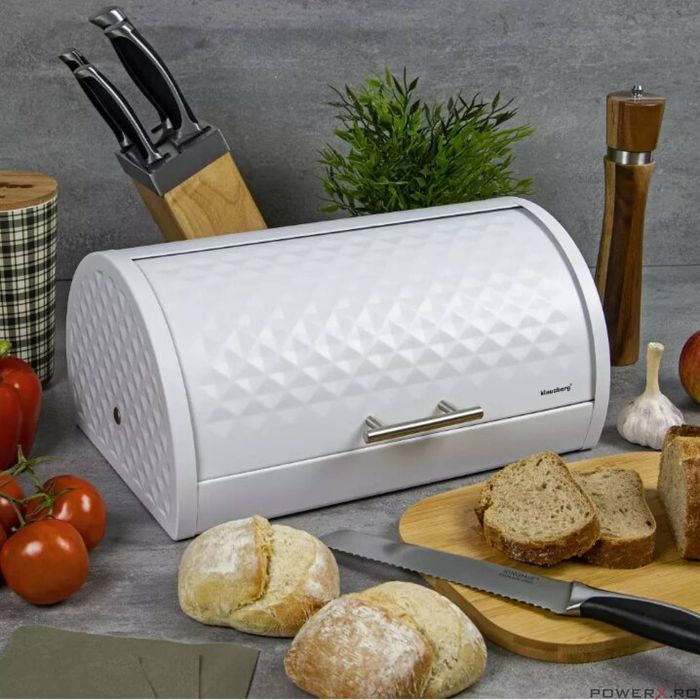 Cutie pentru paine, din oțel, alb, Klausberg