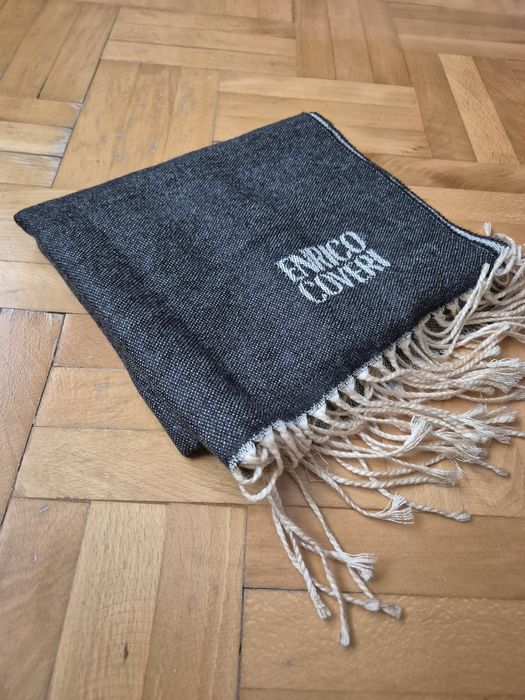Eșarfa de Lux Enrico Coveri, Model Herringbone, Culoare Gri, Unisex