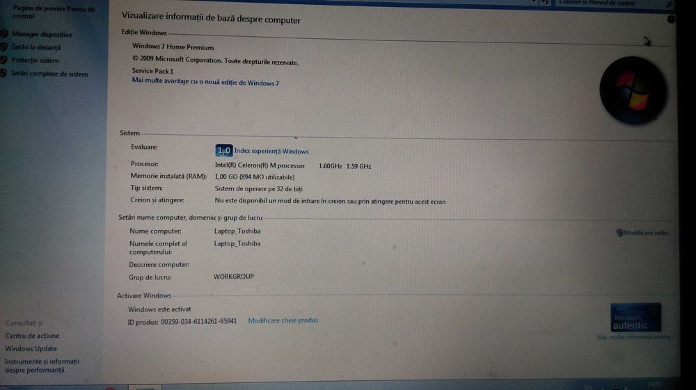 Laptop Toshiba Satellite A100-232