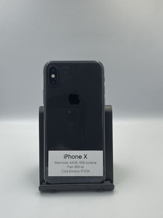 iPhone X - 64gb memorie, 90% baterie, 1 an garantie