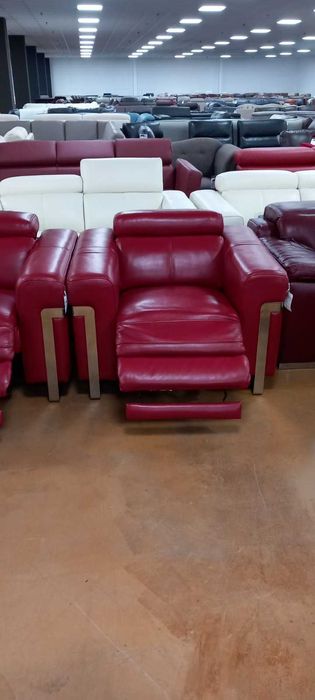 ПРОМОЦИЯ!!! Червен комплект двойка и фотьойл с ел. релакс механизъм