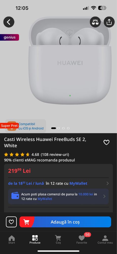 Vand casti Huawei FreeBuds SE 2