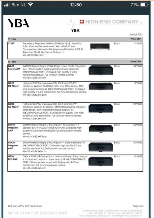 Amplificator integrat YBA Design GIA20 150w canal XLR balansate