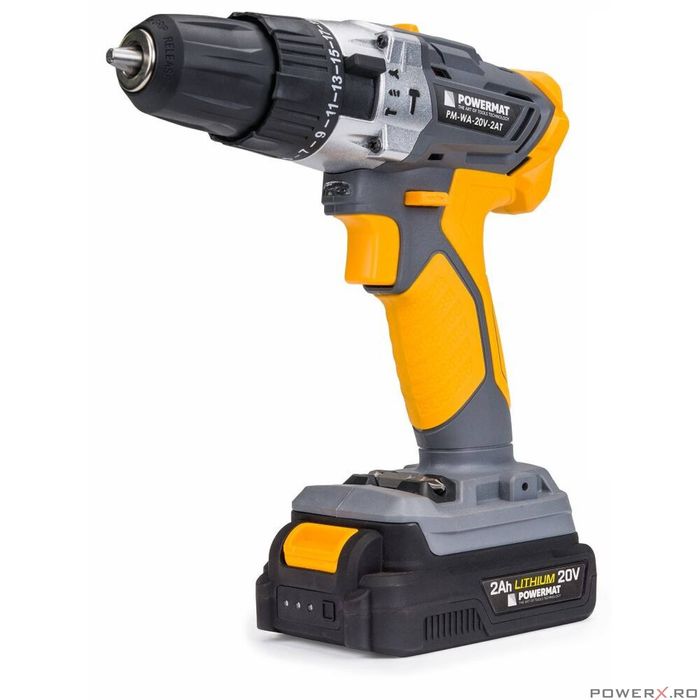 Masina gaurit cu percutie 2 acumulatori 20V2Ah, bormasina, filetanta,