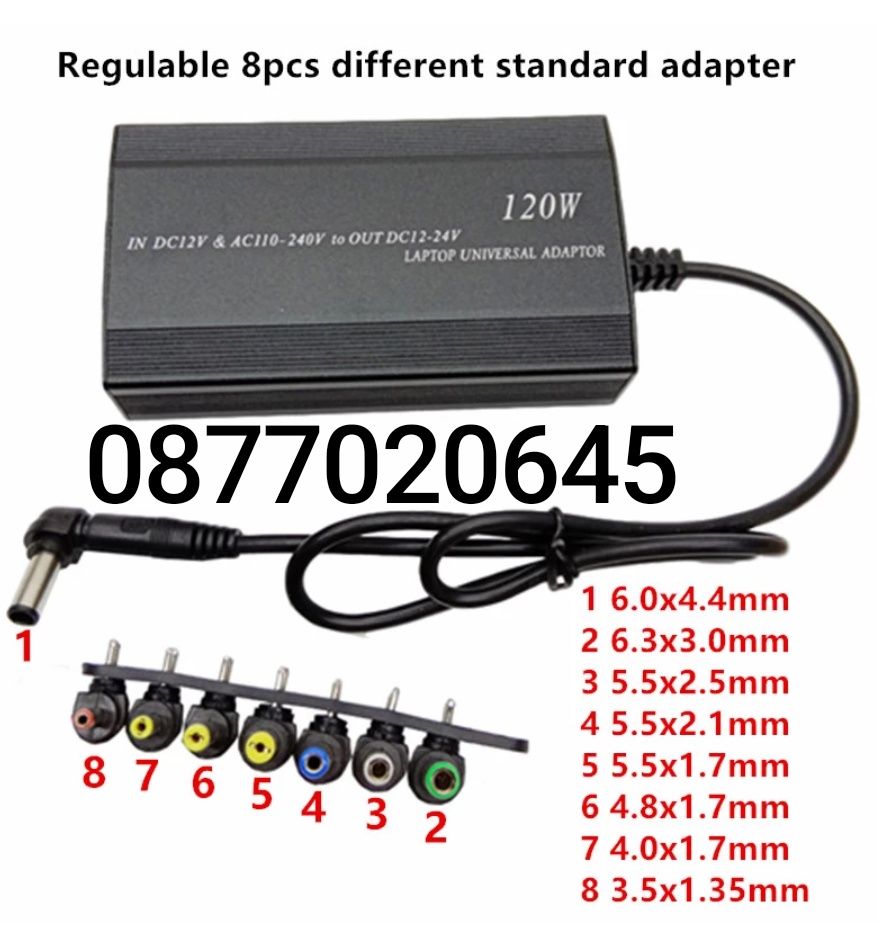 Универсално зарядно за лаптоп , телефон , смартфон 12-24V + USB 5V