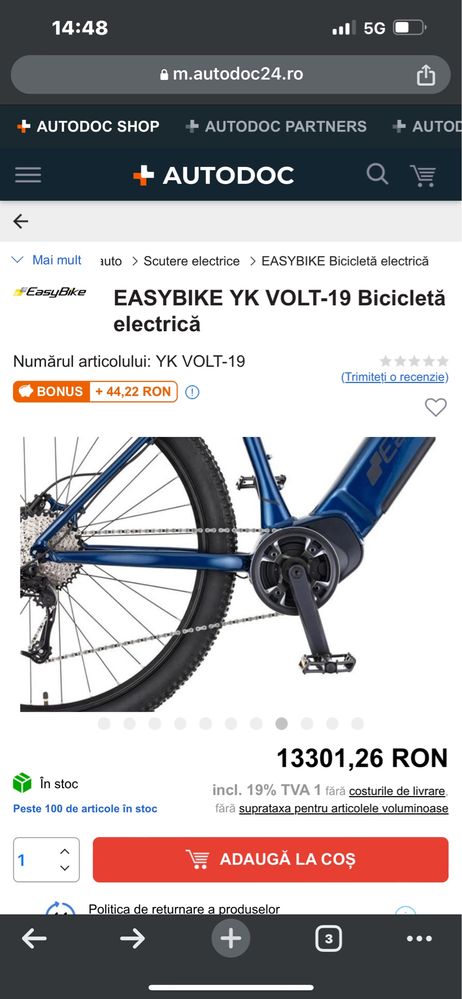 Bicicleta electrica easybike YK Volt-19 noua sigilata