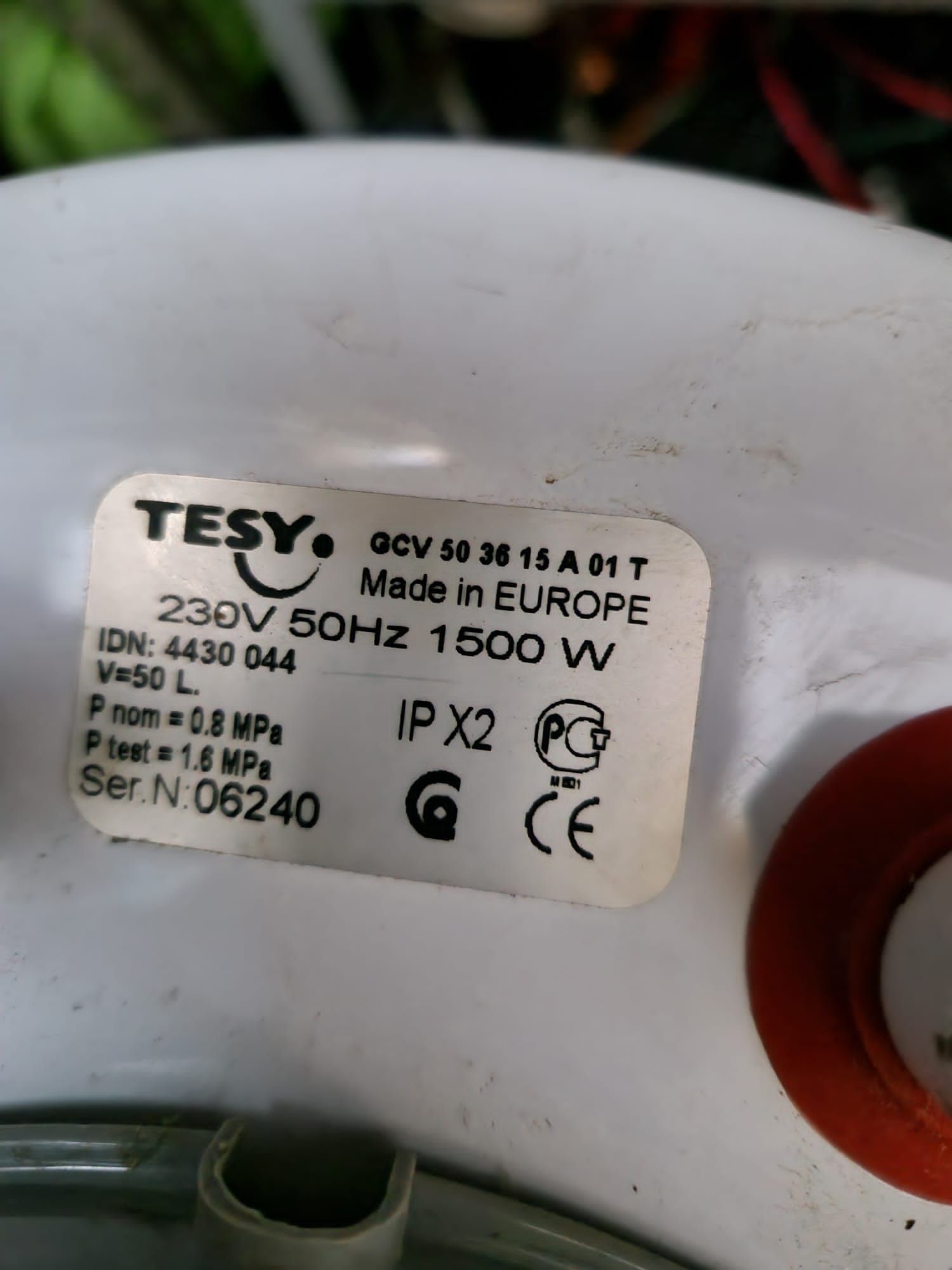 Boiler tesy 50 litri 1500w 220volti
