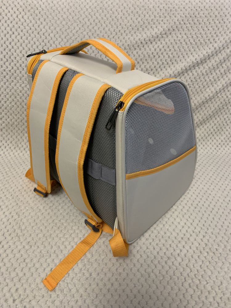 Rucsac transport pentru caini si pisici, Addachic, Portocaliu