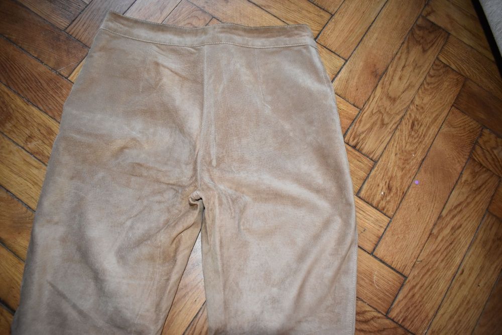 Pantaloni dama din piele intoarsa