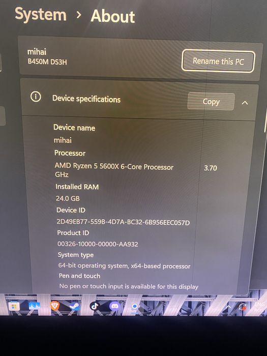 Pc gaming ryzen 5-5600x, Rx 580 8gb, 24 gb ram