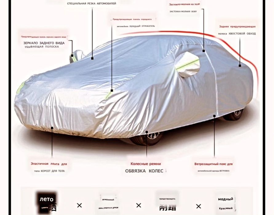 Тент на авто демисезонная, двухслойная