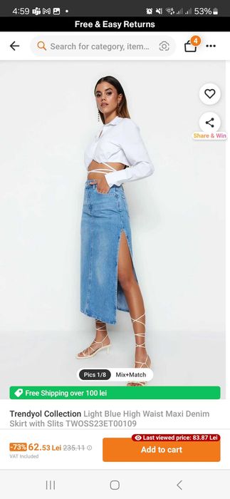 Vand fusta noua trendyol 38 cu etocheta