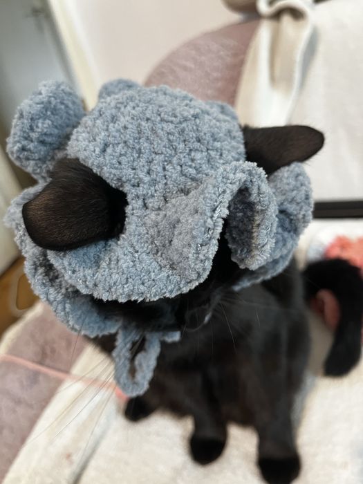 Pălărie handmade croșetată gri pentru animale de companie