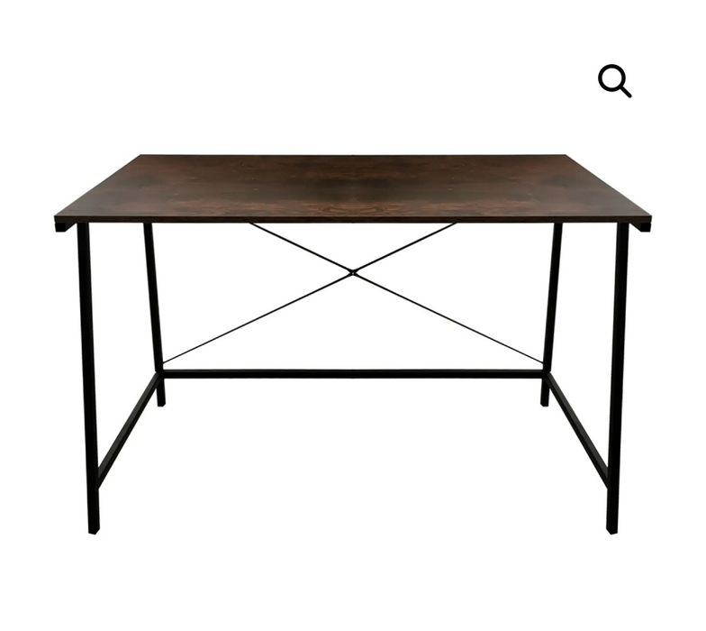 Бюро или маса за лаптоп - индустриална винтидж черен метал, кафяво дър