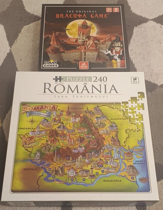 Jocuri diverse pentru copii - Puzzle Romania + Boardgame Dracula