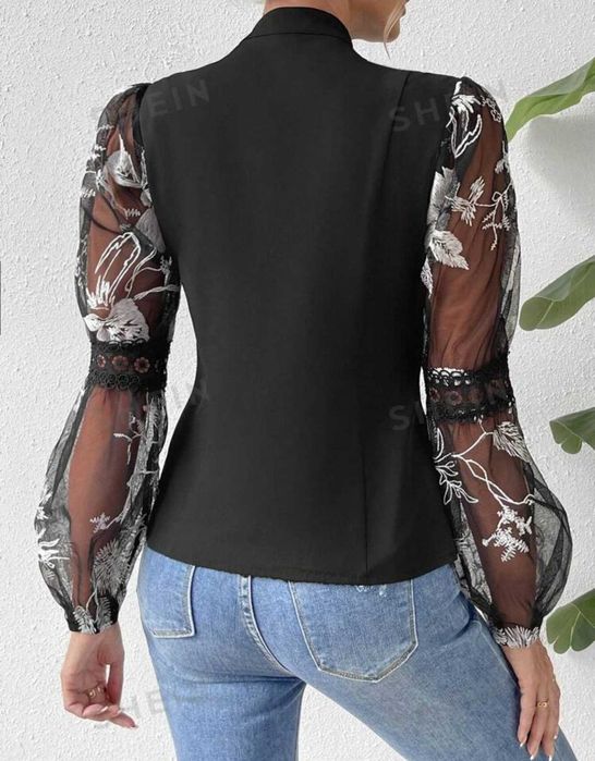 Camasa femei maneca scurta marime M cu flori 3d