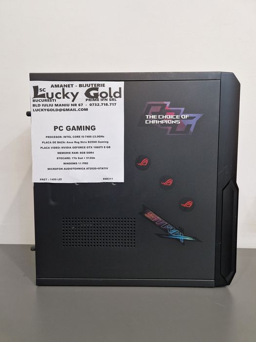 Unitate PC Gaming I5 Gtx 1060Ti Audiotehnica Garantie! #48311