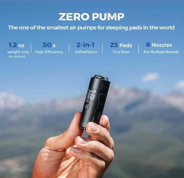 Преносима въздушна помпа FLEXTAIL Zero Pump, акумулаторна