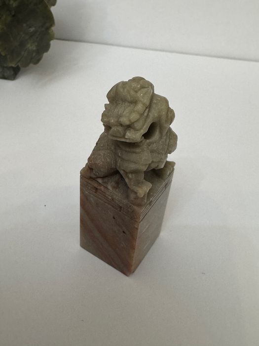 Amuleta Caine Foo, sculptat in piatra Soapstone. Statueta