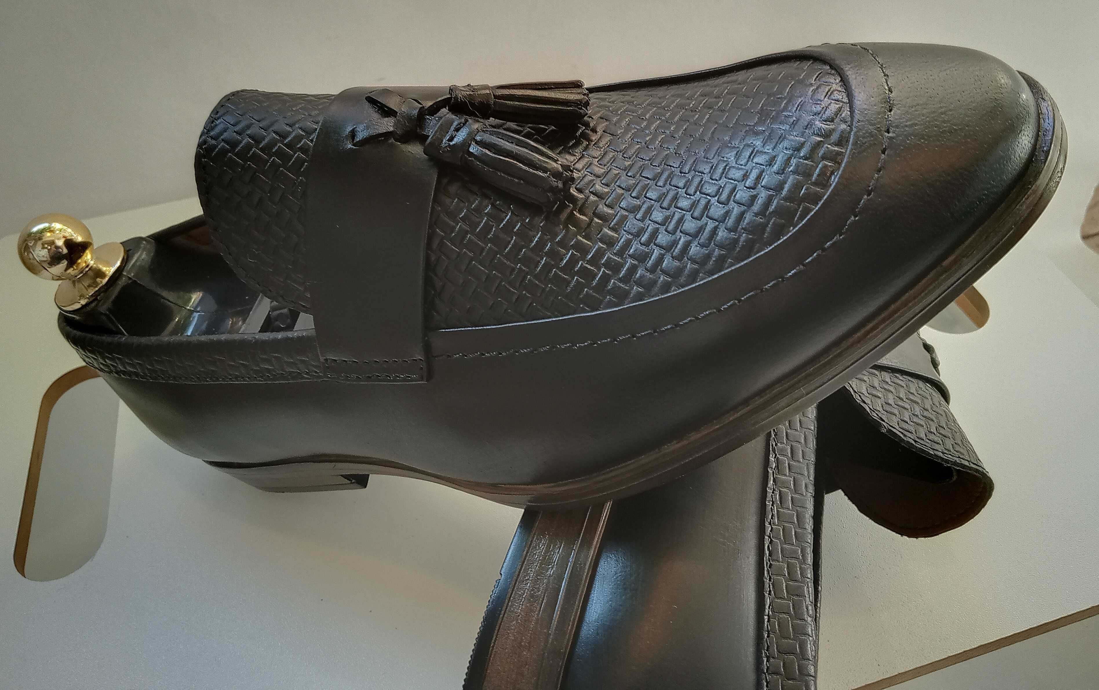 Pantofi loafer tassel 39 premium River Island NOI piele naturala