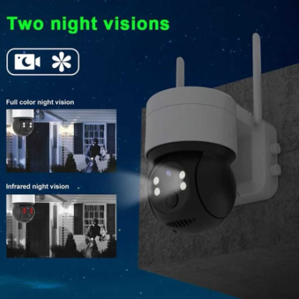 Соларна WIFI камера със соларен панел PTZ 360, 1080P, Full HD