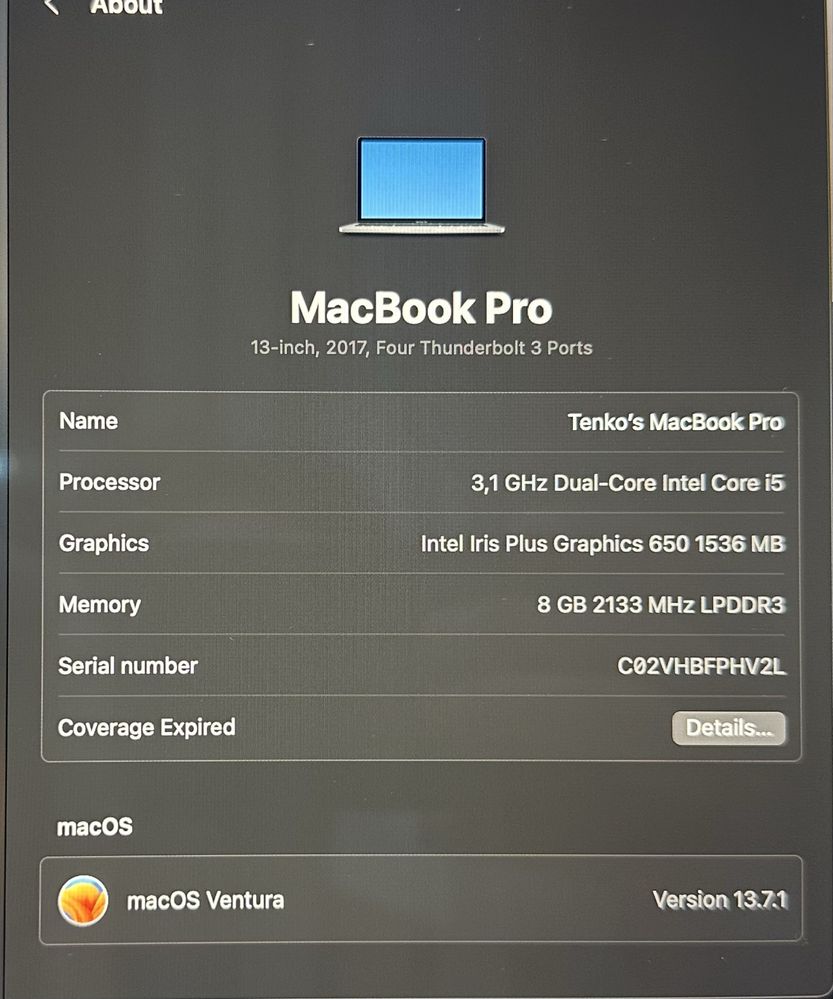 Macbook Pro 13  сив