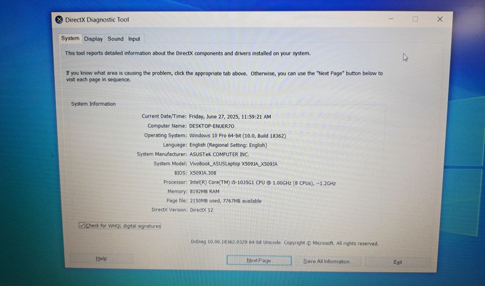 Asus VivoBook X509JA Intel Core I5-1035G1 Bmg Amanet 90051