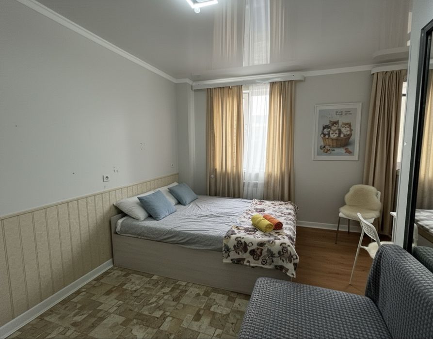 Студия в мкр Строитель и 5 мкр, чистая кондиционер