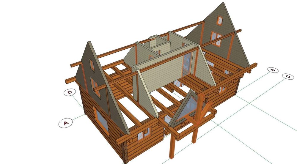 Casa din lemn masiv, la rosu, material + manopera, la super pret!