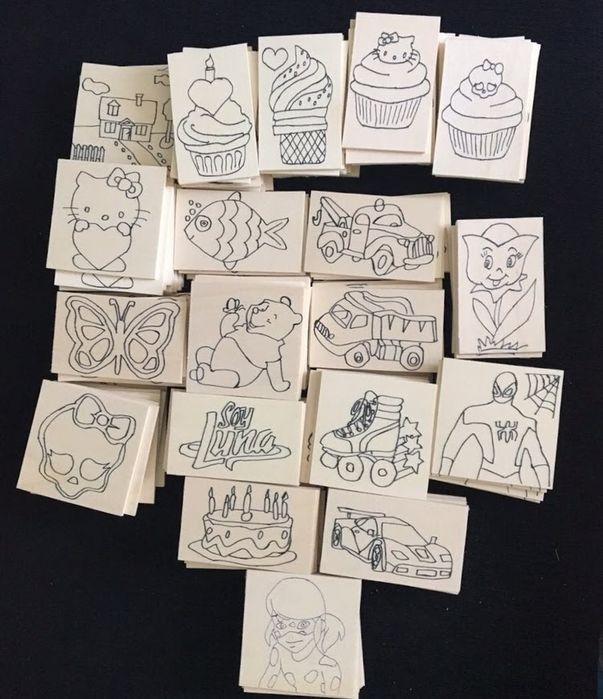 Дървени фигурки за оцветяване.