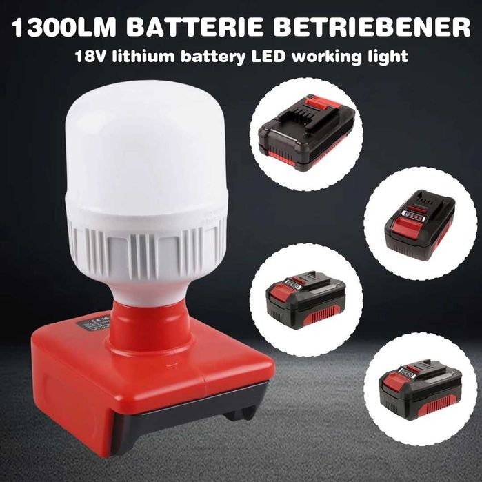 Lampă fără fir pentru baterie Einhell de 18V, lanternă de lucru de 12W