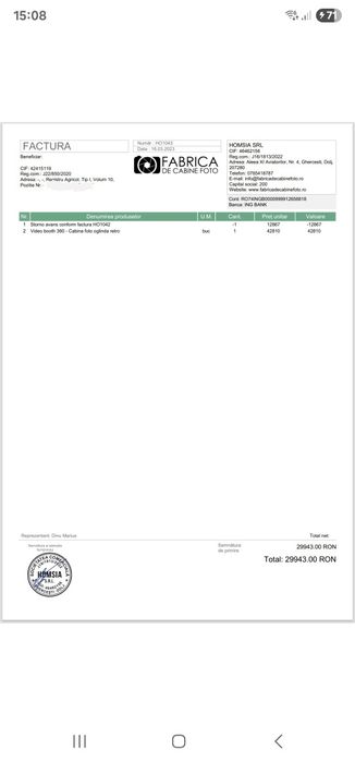 Vand Cabina Foto + Video 360