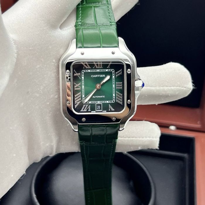 ceas cartier santos 100 medium green