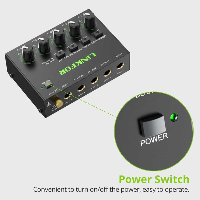 4-канален аудио миксер