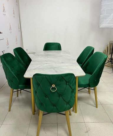 Дизайнерские мягкие стулья столы комплект качественно