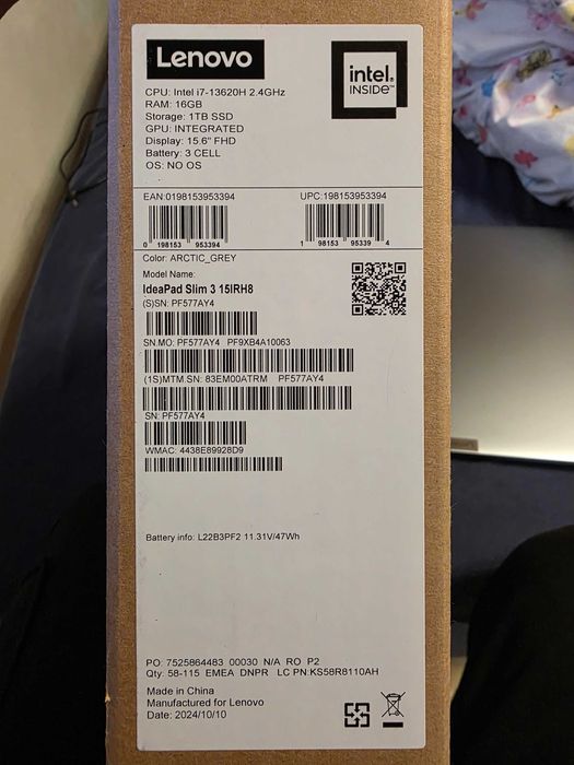 Laptop IdeaPad Slim 3 15IRH8