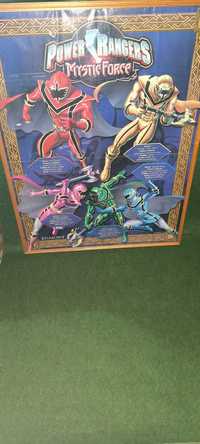 afis poster inramat + geam tablou power rangers mystic force