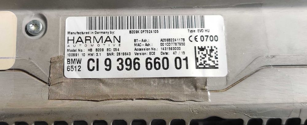 Navigatie BMW NBT EVO B209 HW 3.1 APIX 2, FM, GPS, 4GB - G Series