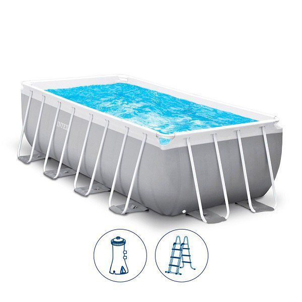Intex bestway 400х200х1 метр каркасный+фильтр-насоса лестница поплов