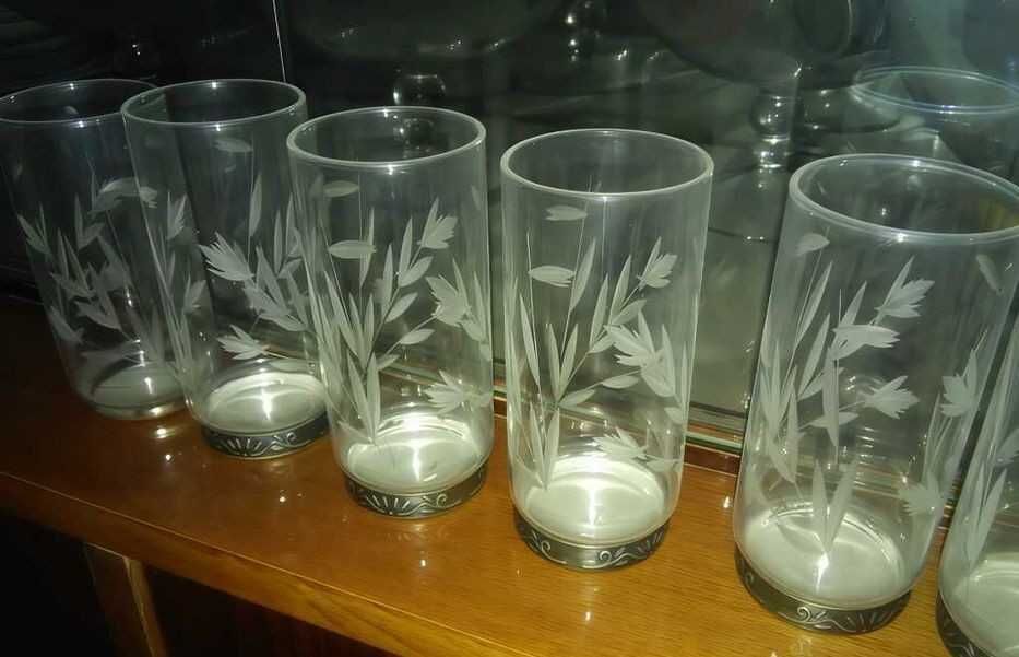 Винтажные рюмки с серебряным ободом. СССР. Цена окончательная