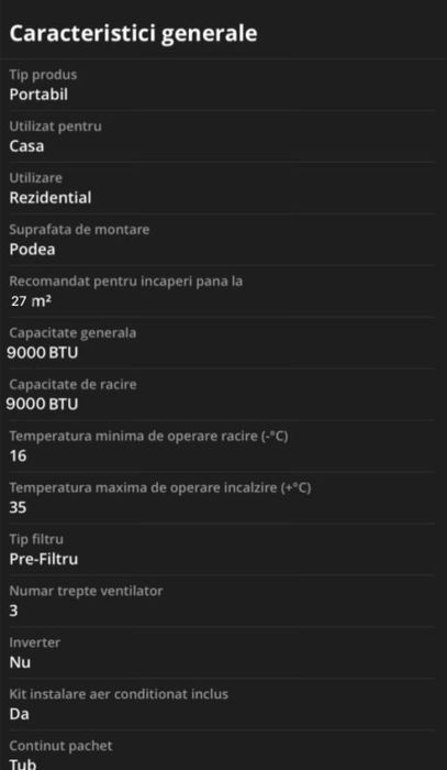 Aer conditionat portabil Tosot