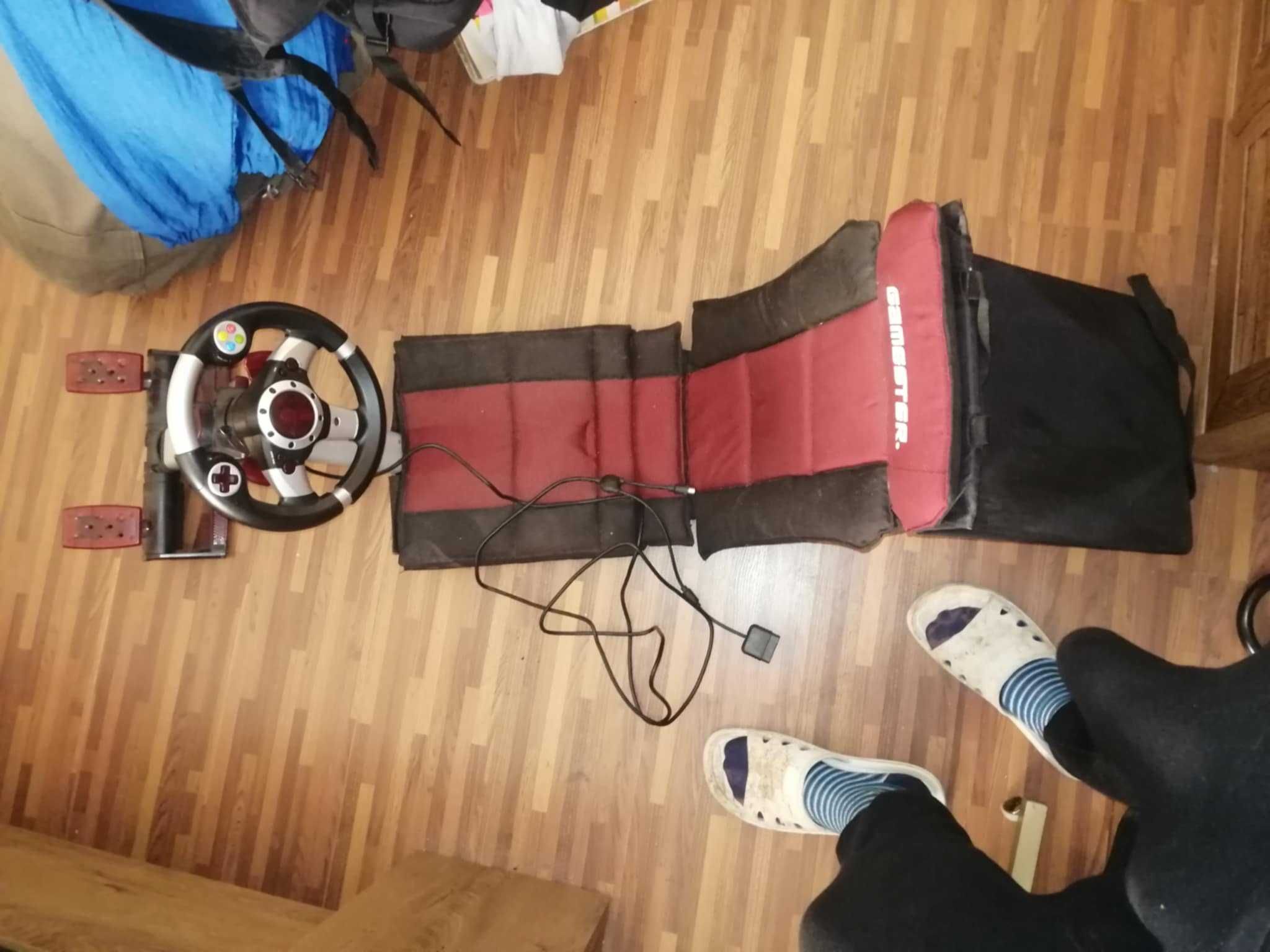 Scaun cu volan și pedale Gamester Race Pac Xbox și Playstation 2