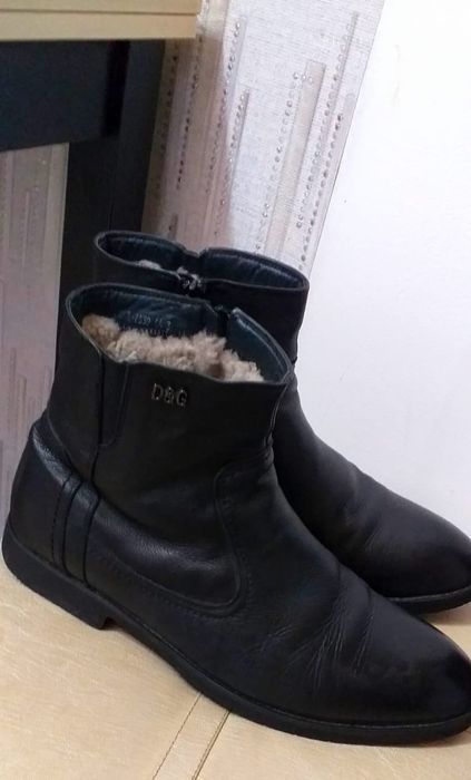 Сапоги мужские зимние натуральная кожа на натур меху цигейка Разм 44