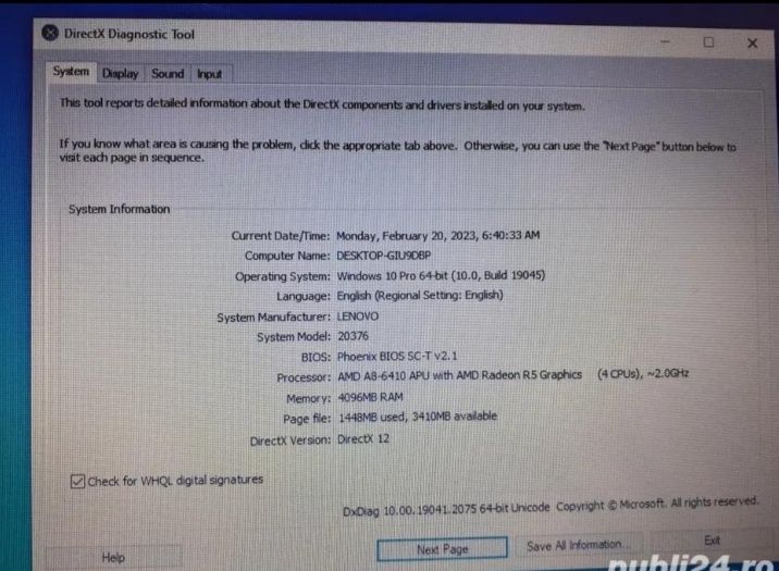 Lenovo Flex 2 Touchscreen 4GB RAM SSD AMD Quad Core Windows10