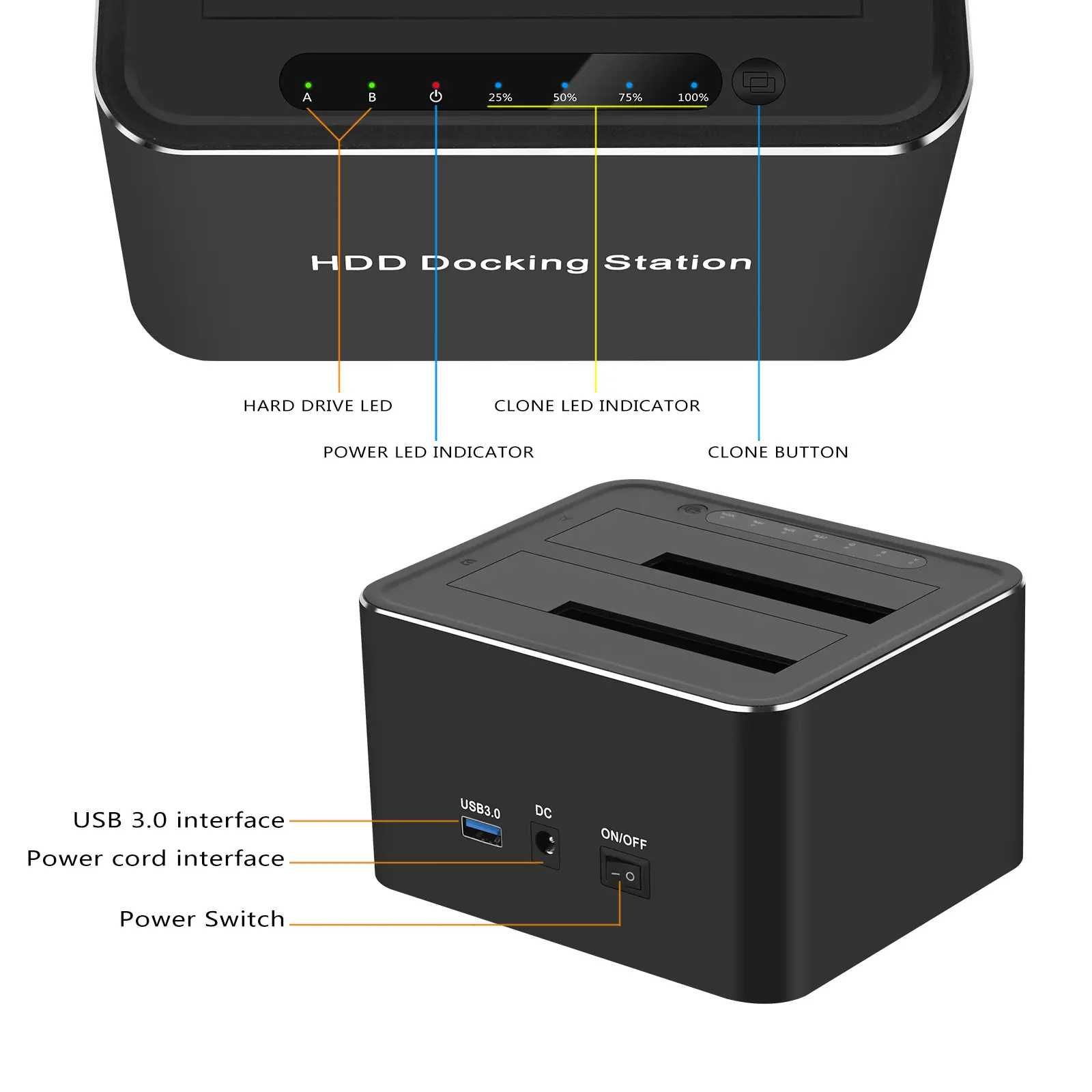 USB3.0 Док станция на 2 HDD (2,5 - 3,5") новое+доставка бесплатно 24/7