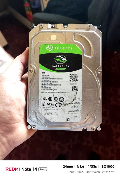Seagate Barracuda 8TB vint sotiladi.