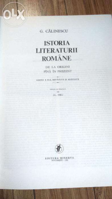 Istoria literaturii Romane de la origini pana in prezent de George C