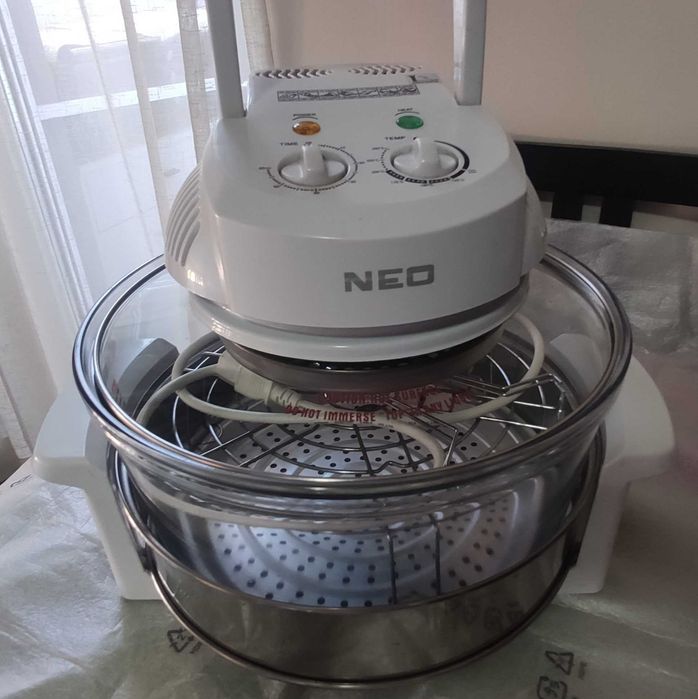 Халогенна фурна-скара NEO 1200-1400W, обем 12л, таймер, 250C, Бял
